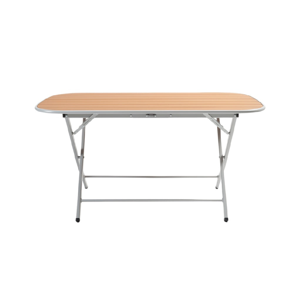 Portable Folding Outdoor Table with Wooden Finish
